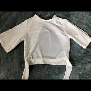 White Backless Crop Top